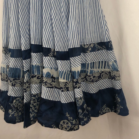 SLNY Cotton wide strap full skirt Sundress S - Picture 3 of 13